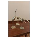 Brass crane figurines