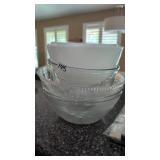 Glass and plastic bowls