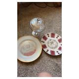Vintage candy dish and plates