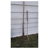 Weed wacker hoe and ax