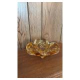 Amber art glass bowl