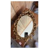 Vintage plasti-wood ornate mirror