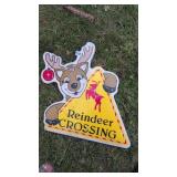 Reindeer crossing sign