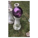 Birdbath pedestal w globe
