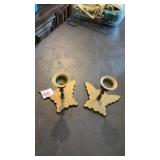 Brass butterfly candle holders
