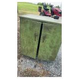 Green wood cabinet