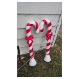 Vintage candy cane blow molds