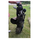 Golf clubs and bag