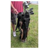 Golf clubs and bag