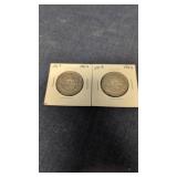 2- 1952 Canadian 50-cents coins 80% silver