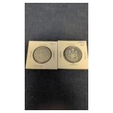 2- 1964 Canadian 50-cents coins 80% silver