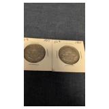 2- 1951 Canadian 50-cents coins 80% silver