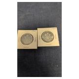 2- 1964 Canadian 50-cents coins 80% silver