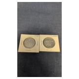 2- 1964  Canadian 50-cents coins 80% silver