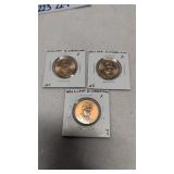 3 U.S. Presidential Coins - William Harrison
