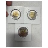 Lot of 3 Canada Classic Toonies $2 Coins -