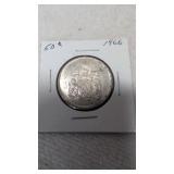 1966 Canadian 50-cent silver coin 80%
