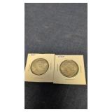 2-1960 Canadian 50-Cent Silver Coins
