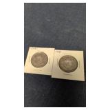 2-1943 Canadian 50-Cent Silver Coins