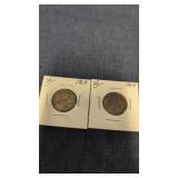 2-1964 Canadian 25 cent coins