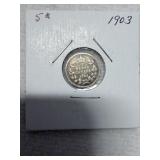 1903 King Edward VII Canadian Silver Five-Cent