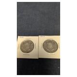 2-1942 Canadian 50-Cent Silver Coins