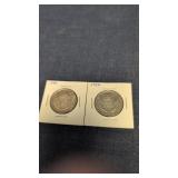 2-1942 Canadian 50-Cent Silver Coins