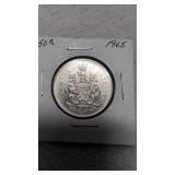 1965 Canadian 50 Cents silver coin 80%