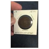 1872 Newfoundland One Cent coin