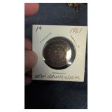 1861 Queen Victoria New Brunswick One Large Cent