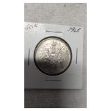 1965 Canadian 50 Cents silver coin 80%