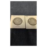 2-1964 Canadian 50-cents coins 80% silver