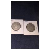 2-1964 Canadian 50-cents coins 80% silver