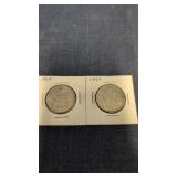 2-1964 Canadian 50-cents coins 80% silver