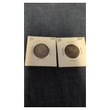 1919 & 1938  Canadian 25-cents sterling silver