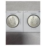 1964 Canada Silver 50 Cents Half Dollars 80%