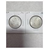 1964 Canada Silver 50 Cents Half Dollars 80%