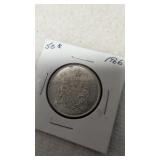 1966 Canadian 50-cent silver coin 80%