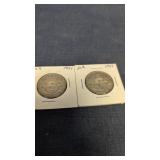 2- 1951 Canadian 50-cents coins 80% silver