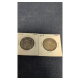 2- 1950 Canadian 50-cents coins 80% silver
