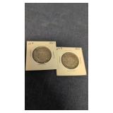 2- 1951 Canadian 50-cents coins 80% silver