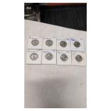 8 1992 Canadian 25 cent coins