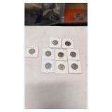 9 1993 & 1-1992 Canadian 25 cent coins