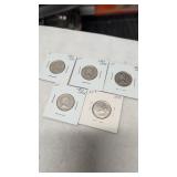 5 1873-1973 Canadian 25 cent coins