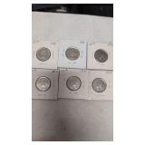 6 1973 Canadian 25 cent coins