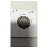 1881 Straits Settlements 20 Cents -