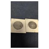 2- 1959 Canadian 50-cents coin 80% silver