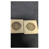 2- 1958 Canadian 50-cents coin 80% silver