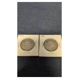 2- 1952 Canadian 50-cents coins 80% silver