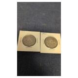 2- 1951 Canadian 50-cents coins 80% silver